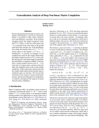 Cover - Constrained matrix completion