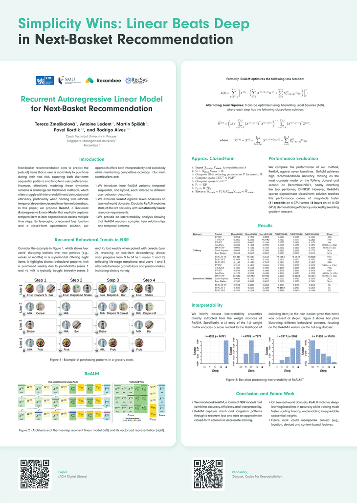 Poster - Recurrent Autoregressive Linear Model for Next-Basket Recommendation