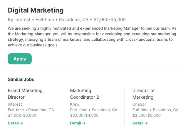 Similar Job Offers