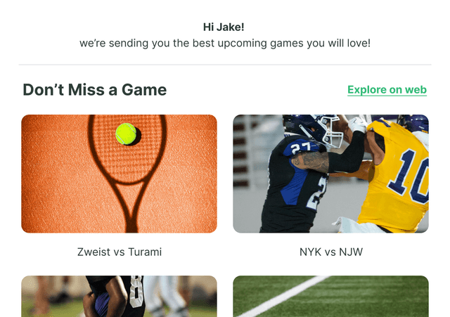 Fan-tailored Notifications & Newsletters